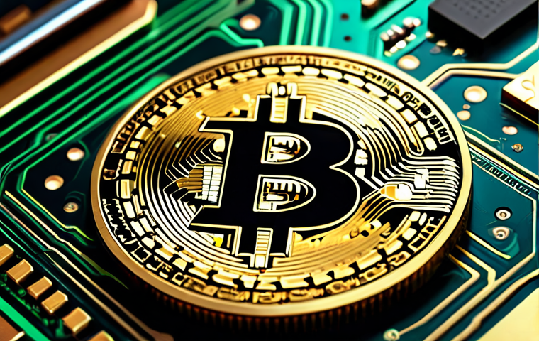 디지털화폐의 기술 혁신 분석 - Bitcoin - Digital Gold**
"A stylized digital representation of a Bitcoin coin shimmering with a gol...