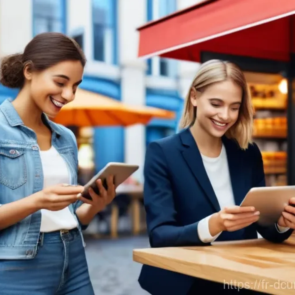 디지털화폐의 미래 - **Prompt 1: The Digital Euro in Everyday European Life**
A vibrant, realistic image capturing a ...