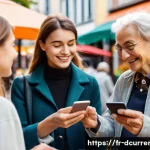 디지털화폐와 공공의 경제적 효과 - **Prompt:** A diverse group of European citizens of various ages (including young adults and seniors...