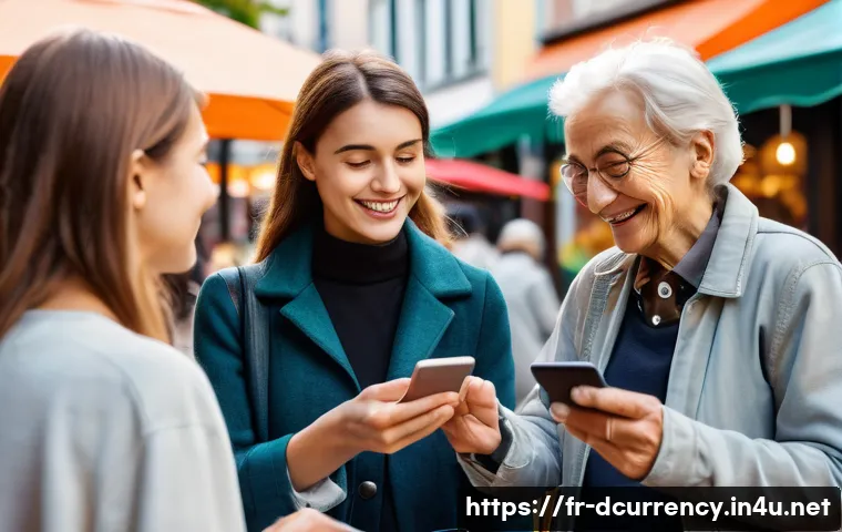 디지털화폐와 공공의 경제적 효과 - **Prompt:** A diverse group of European citizens of various ages (including young adults and seniors...