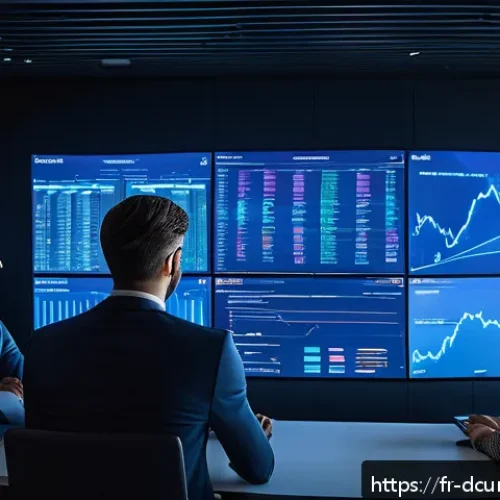 디지털화폐와 디지털 화폐 시장의 트렌드 - A futuristic digital finance scene showing a diverse group of French investors in a modern Parisian ...